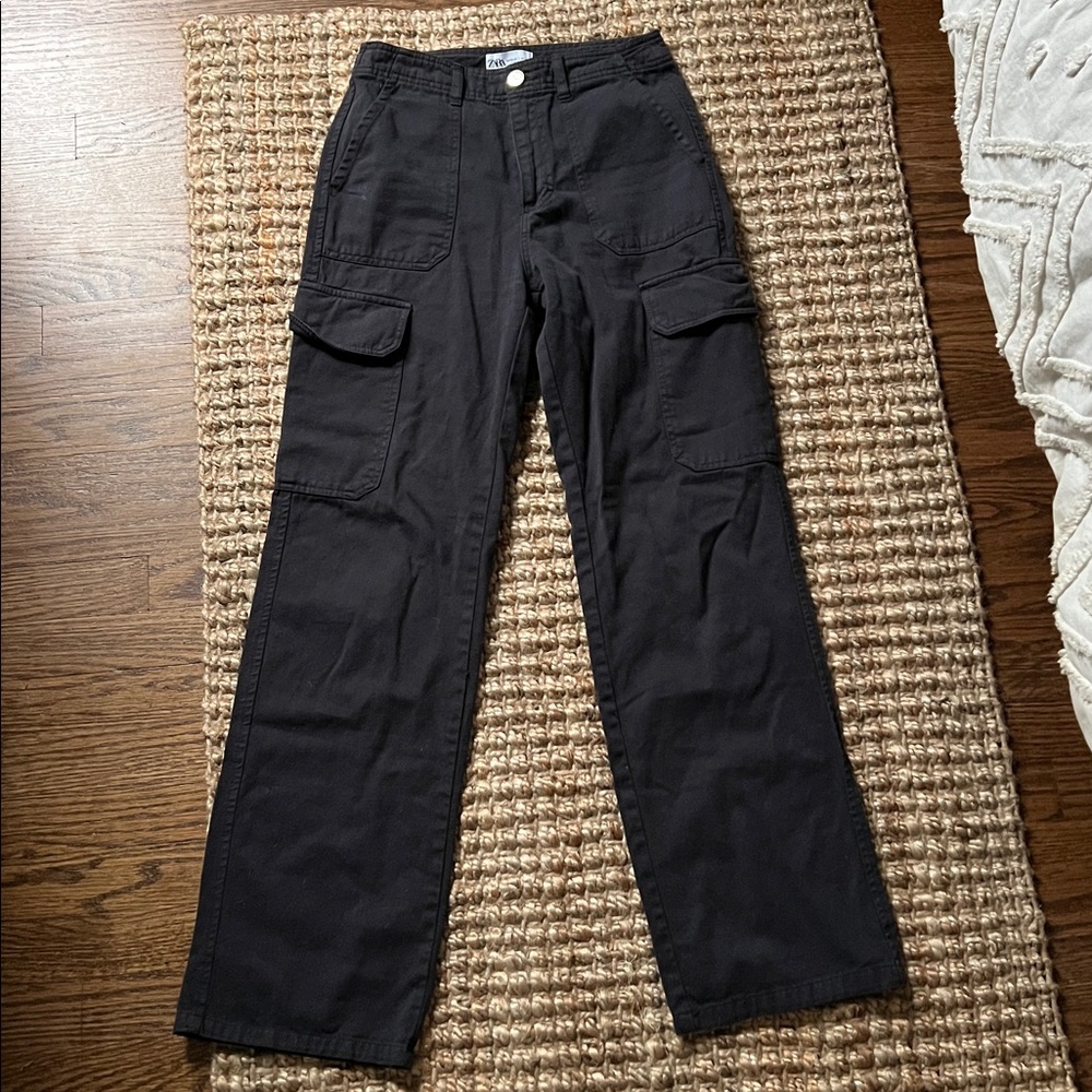 ZARA grey/navy blue cargo pants